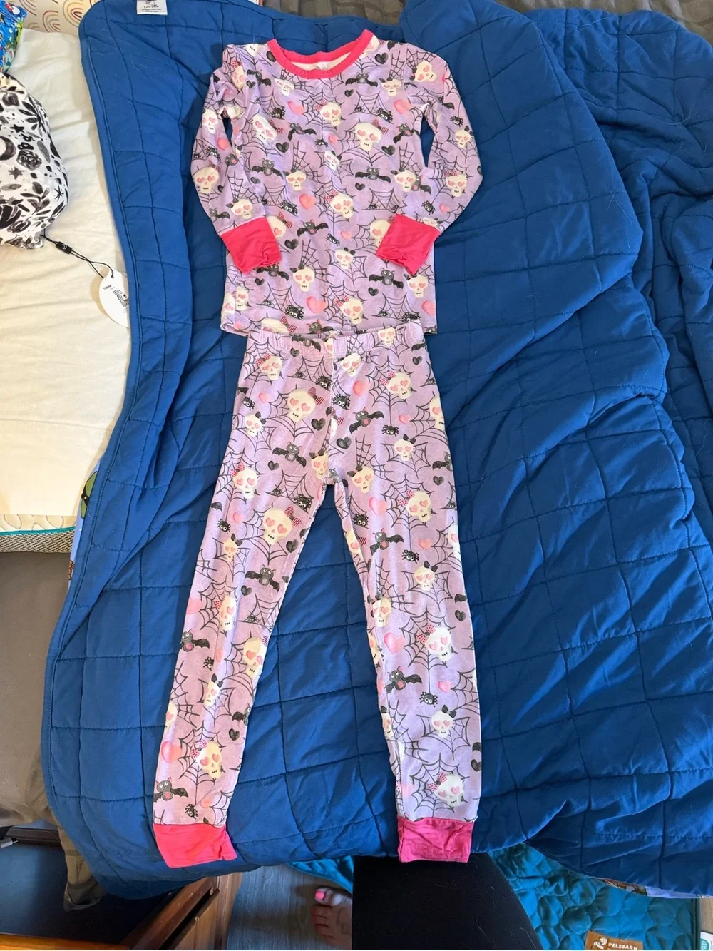 Birdie Bean Carrie Skulls & Hearts Halloween Long Sleeve Pants PJ Set 4T VGUC